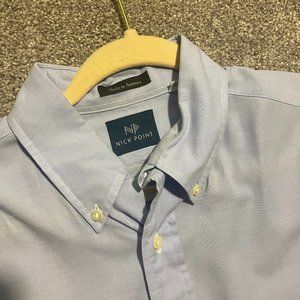 Nick Point Mens Medium long Sleeve Casual Dress Shirt